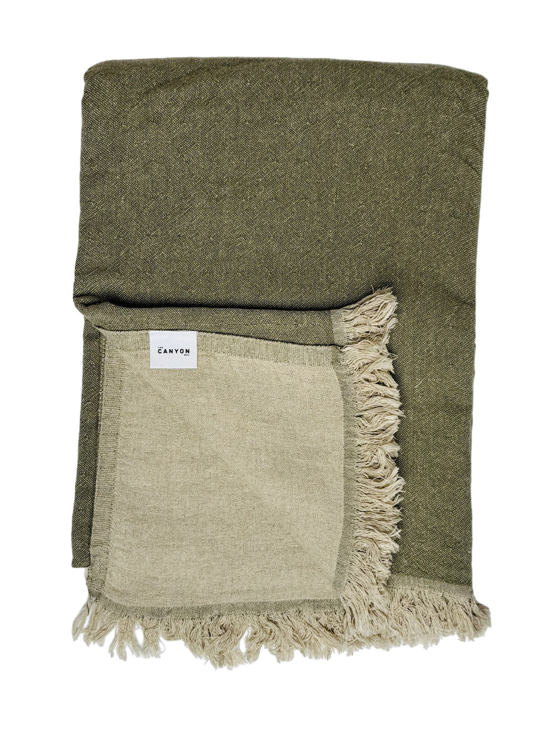 Linen Throw | Sage Ecru