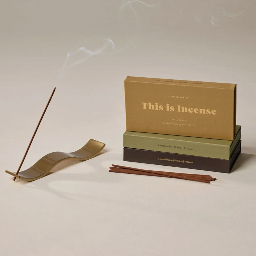 Gentle Habits - Brass Wave Incense Holder - Collector Store Sydney
