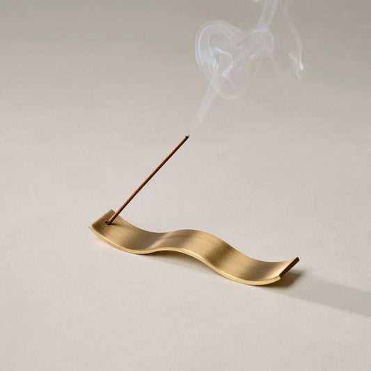 Gentle Habits - Brass Wave Incense Holder - Collector Store Sydney