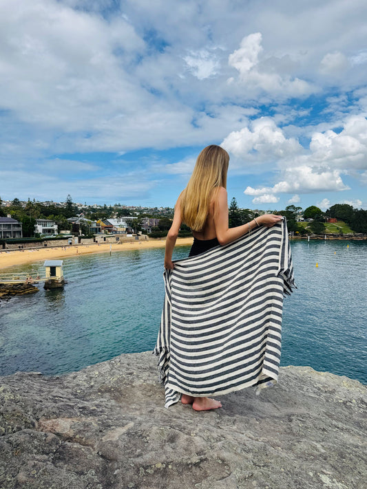 Sundown - Palm Shadow Beach Towel