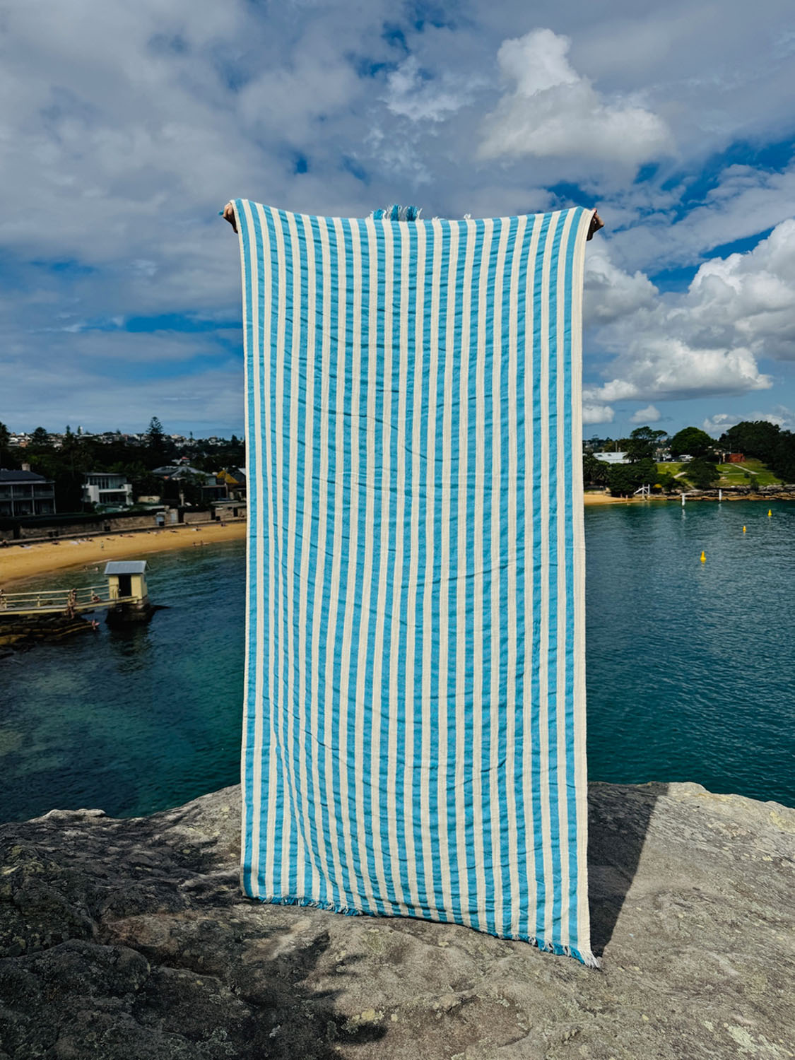 Sundown - Cabana Blue Beach Towel