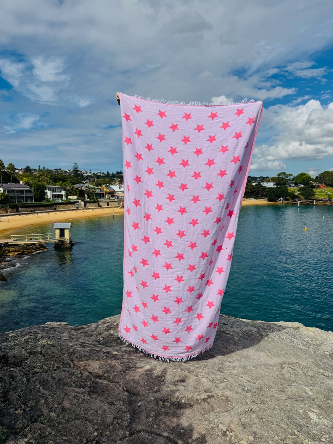 Astro - Flamingo Stars Beach Towel