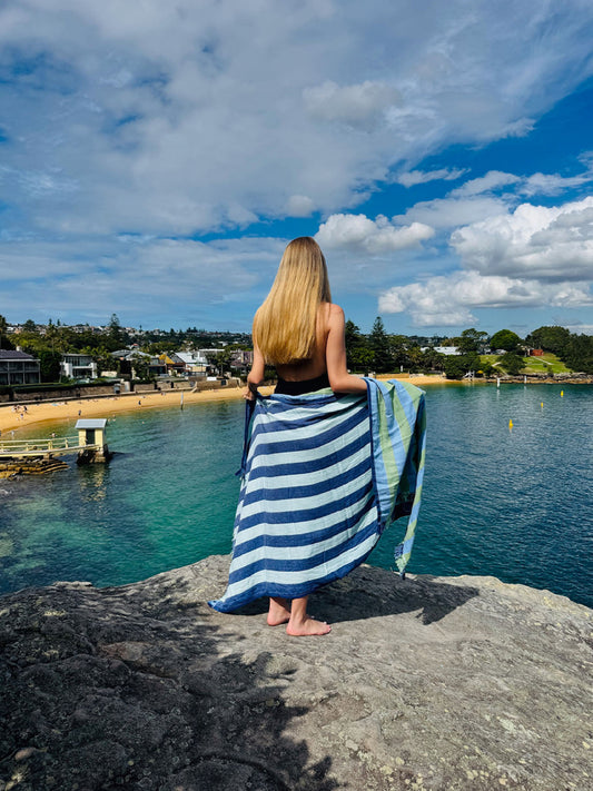 Twin Palms - Sky Marine Beach Towel
