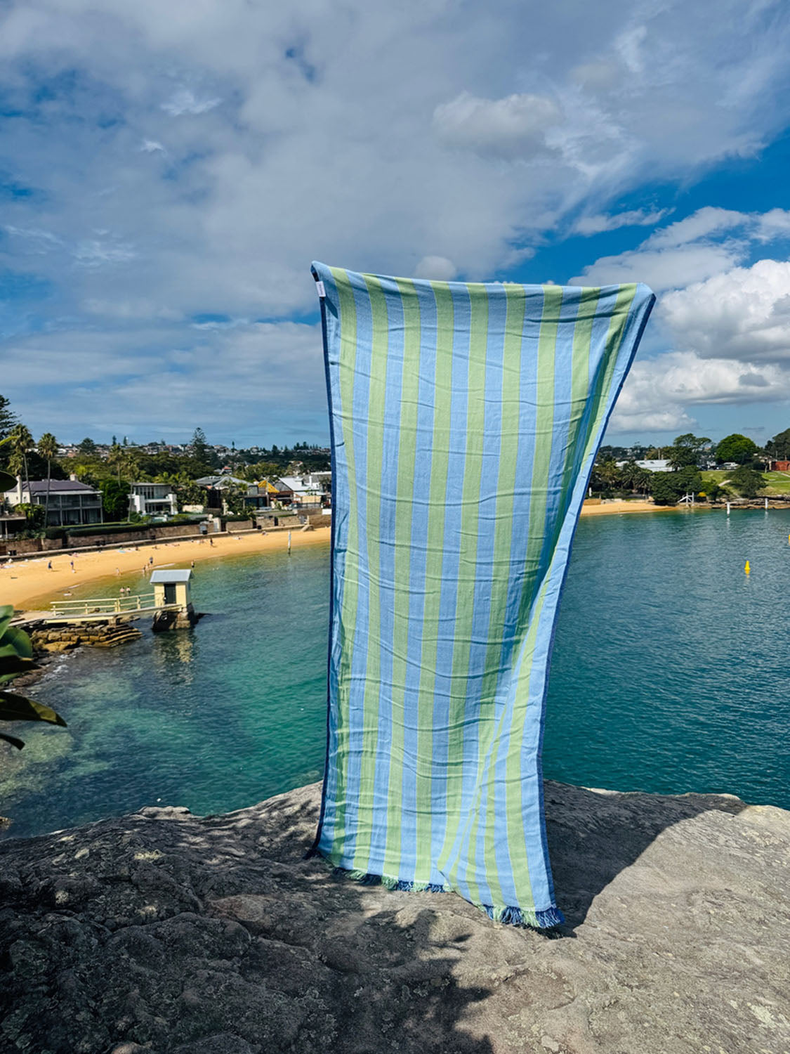 Twin Palms - Sky Marine Beach Towel