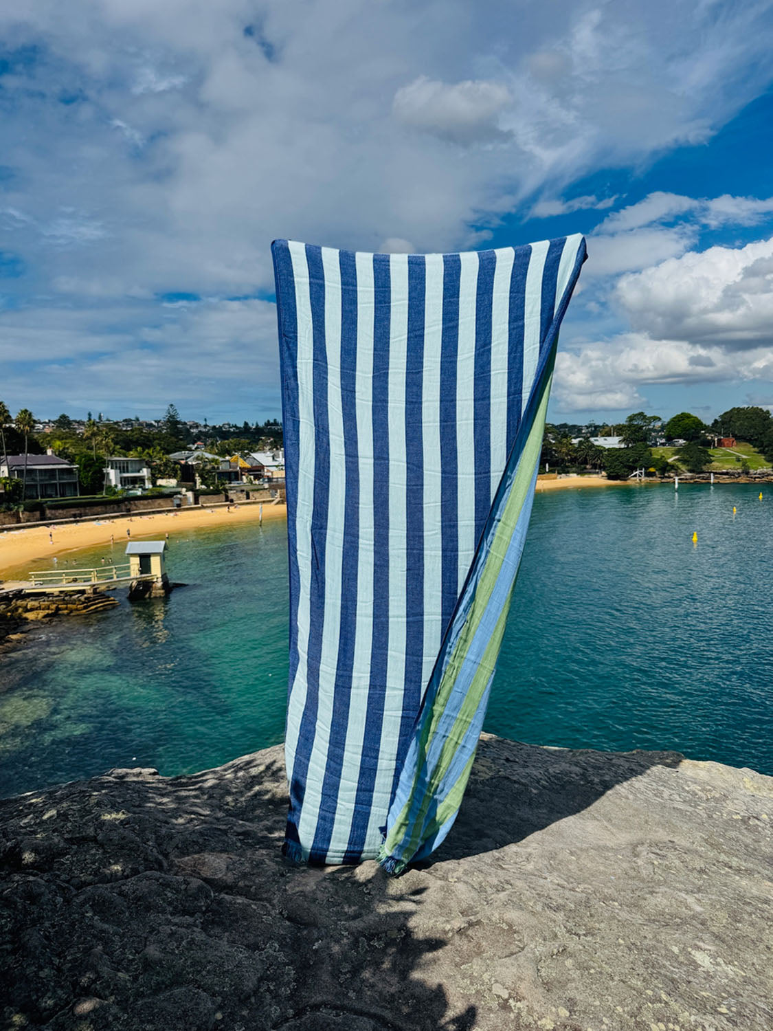 Twin Palms - Sky Marine Beach Towel