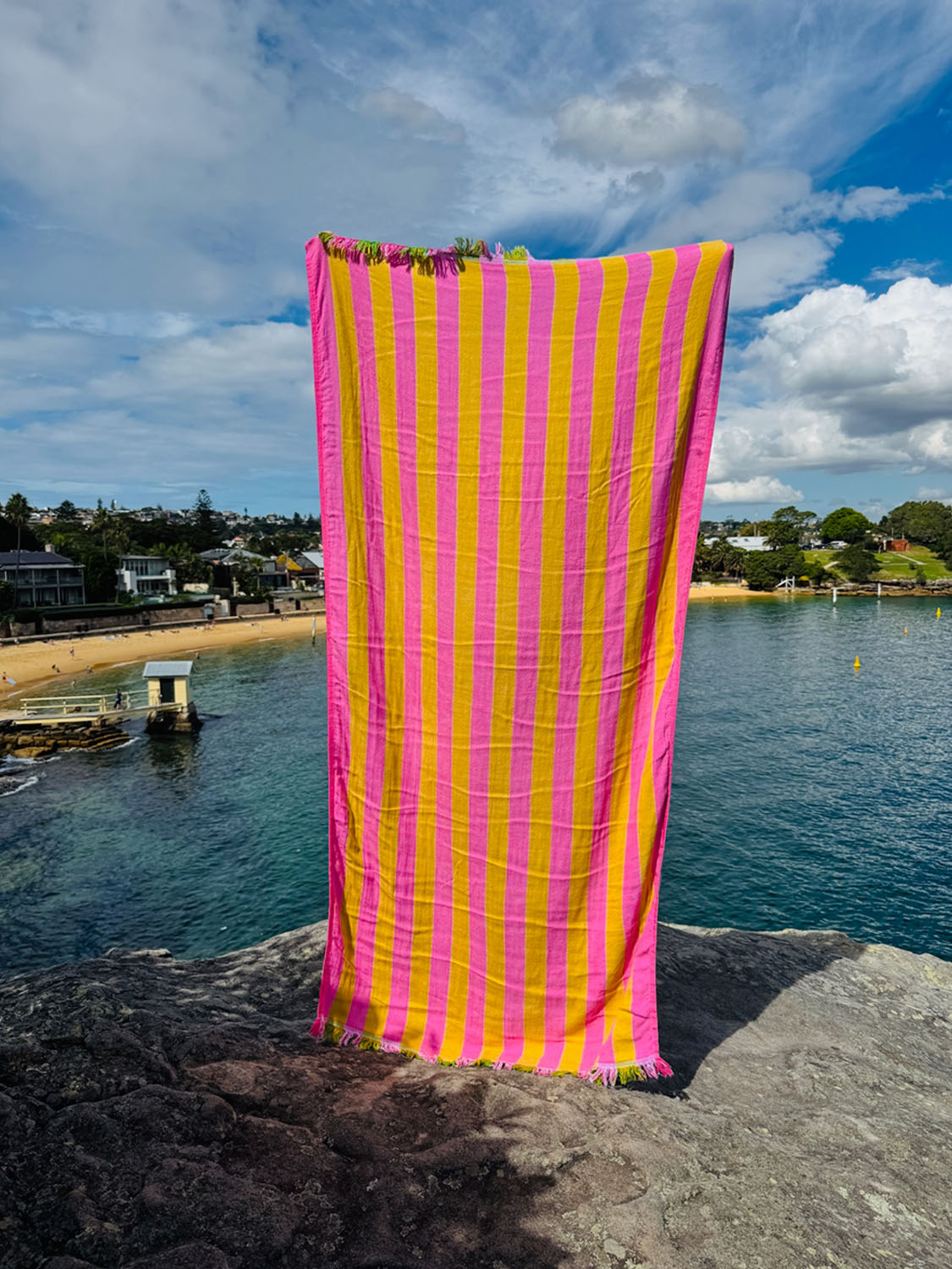 Twin Palms - Saffron Flamingo Beach Towel
