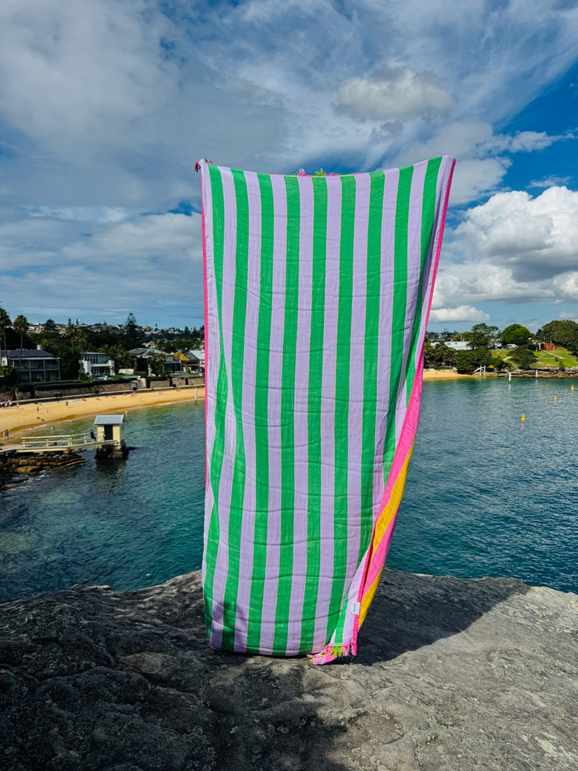 Twin Palms - Saffron Flamingo Beach Towel