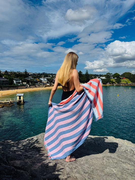 Twin Palms - Pink Sky Beach Towel