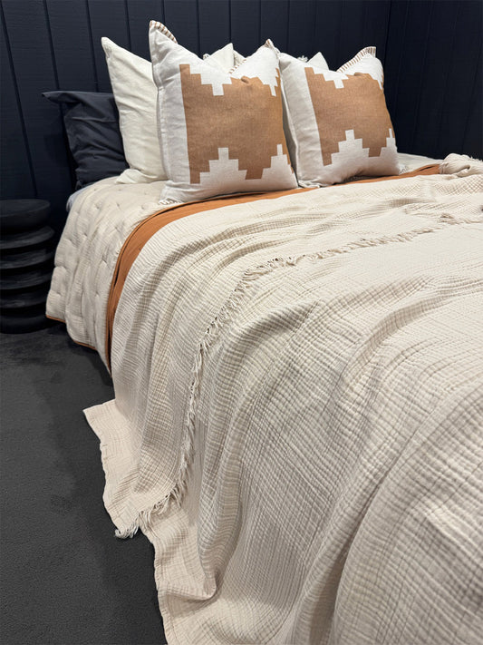 Muslin Blanket Queen  - Desert Sand