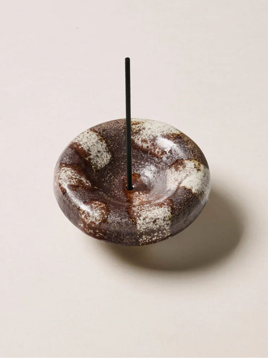 Gentle Habits ceramic vessel incense holder -Chocolate