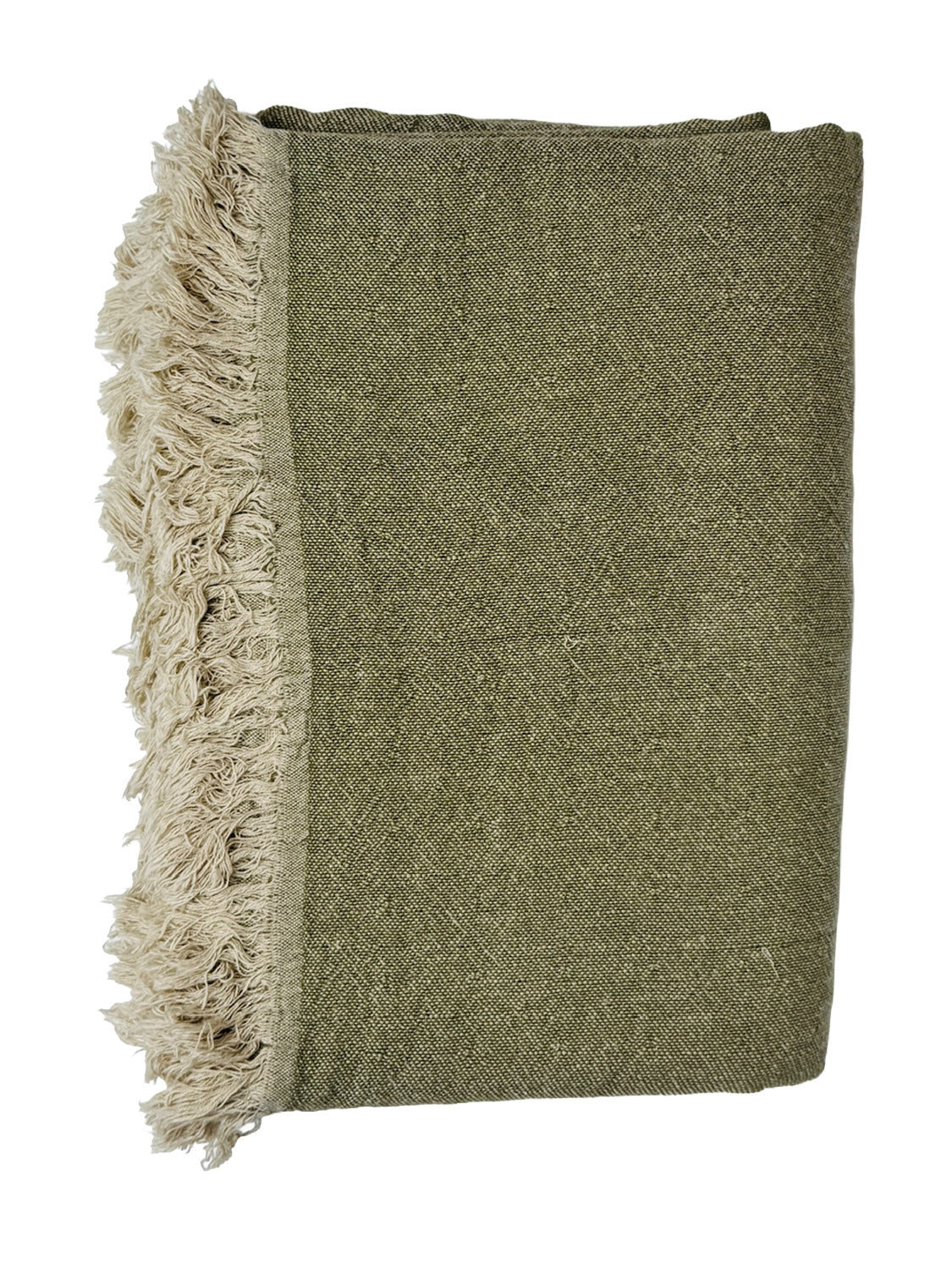 Linen Throw | Sage Ecru