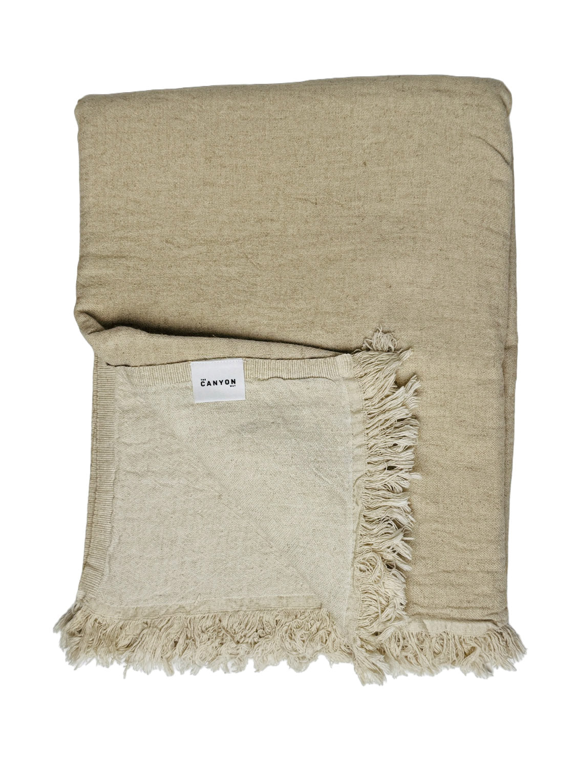 Linen Throw | Desert Sand & Ecru