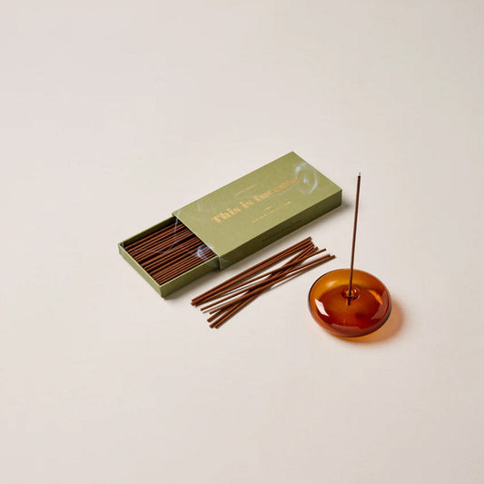 Gentle Habits glass vessel incense holder - AMBER - Collector Store Sydney